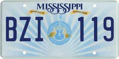 MS license plate BZI119