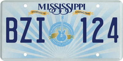 MS license plate BZI124
