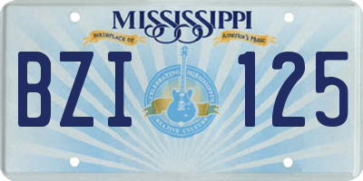 MS license plate BZI125