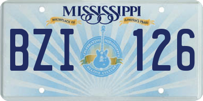 MS license plate BZI126