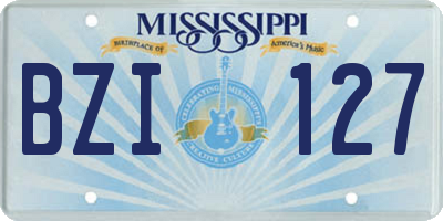 MS license plate BZI127
