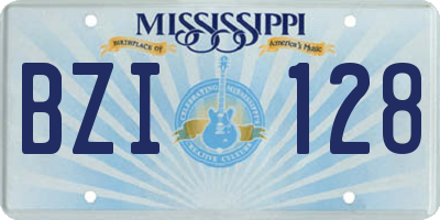 MS license plate BZI128