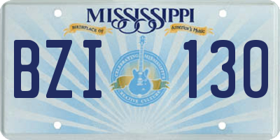MS license plate BZI130