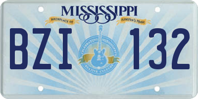 MS license plate BZI132