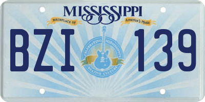 MS license plate BZI139