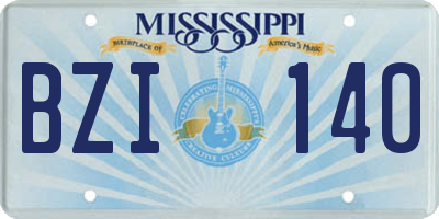 MS license plate BZI140
