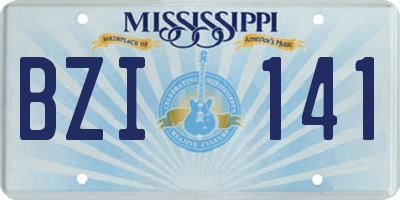 MS license plate BZI141