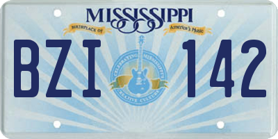 MS license plate BZI142
