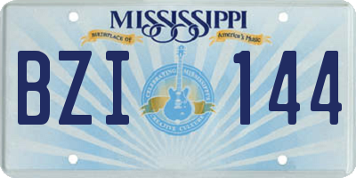 MS license plate BZI144