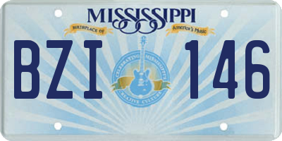 MS license plate BZI146