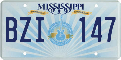 MS license plate BZI147