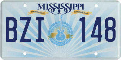 MS license plate BZI148