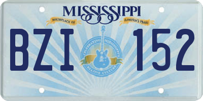 MS license plate BZI152
