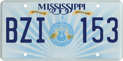 MS license plate BZI153