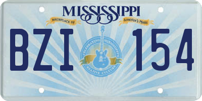 MS license plate BZI154