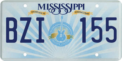 MS license plate BZI155