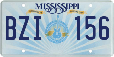 MS license plate BZI156