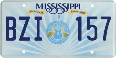 MS license plate BZI157