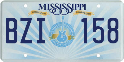 MS license plate BZI158