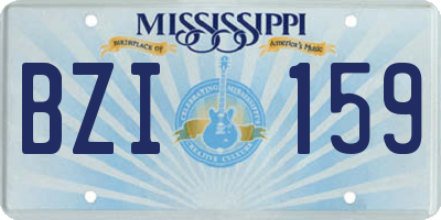 MS license plate BZI159