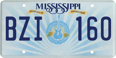 MS license plate BZI160