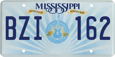 MS license plate BZI162