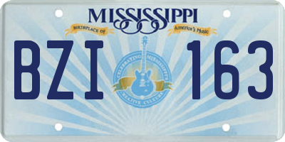 MS license plate BZI163