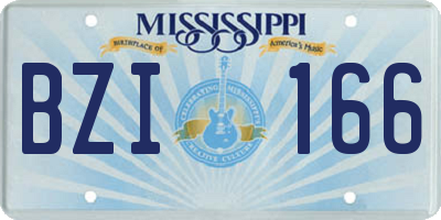 MS license plate BZI166