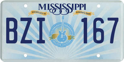 MS license plate BZI167