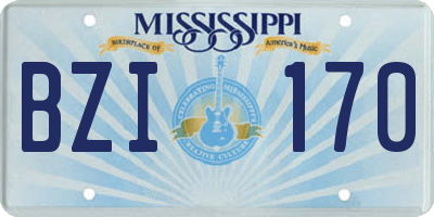MS license plate BZI170