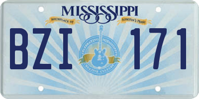 MS license plate BZI171
