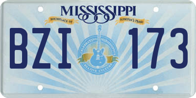 MS license plate BZI173