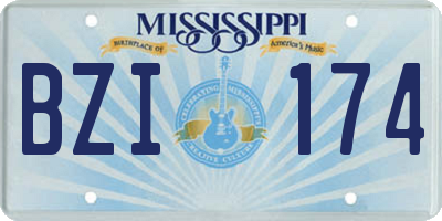 MS license plate BZI174