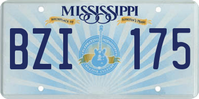MS license plate BZI175