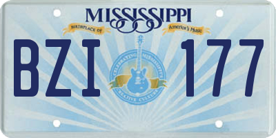 MS license plate BZI177