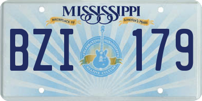 MS license plate BZI179