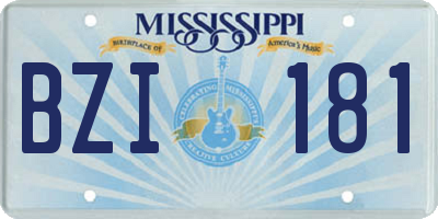 MS license plate BZI181