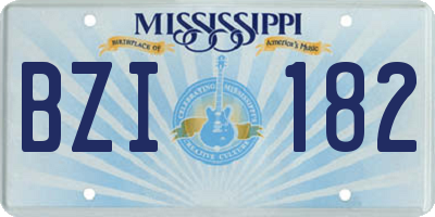 MS license plate BZI182