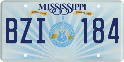 MS license plate BZI184