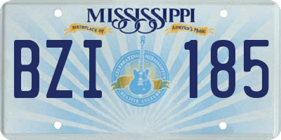 MS license plate BZI185