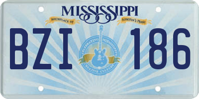 MS license plate BZI186