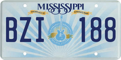 MS license plate BZI188