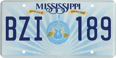 MS license plate BZI189