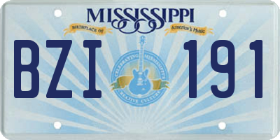 MS license plate BZI191