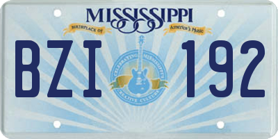 MS license plate BZI192