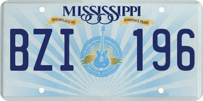 MS license plate BZI196