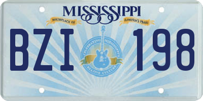 MS license plate BZI198