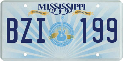 MS license plate BZI199