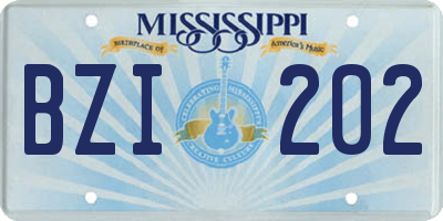 MS license plate BZI202