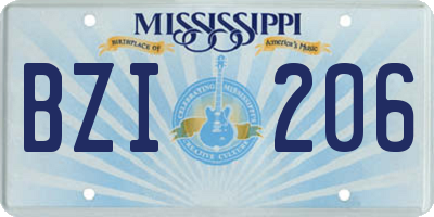 MS license plate BZI206